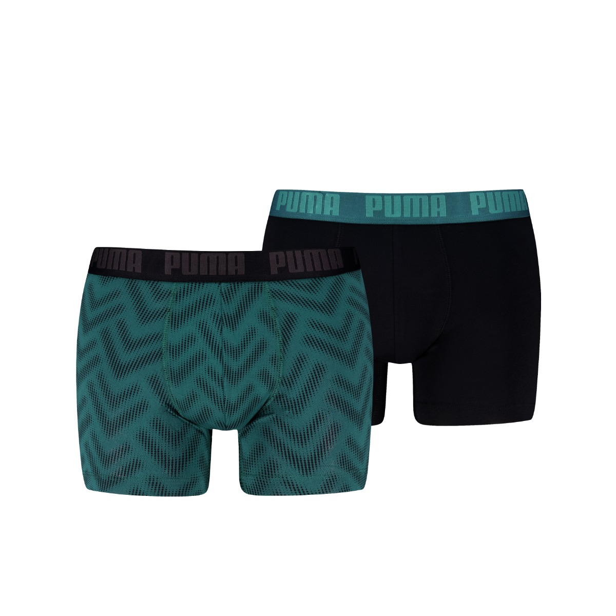Boxers imprimés pour homme, usage quotidien - Vert émeraude - Noir - Taille L - Lot de 2