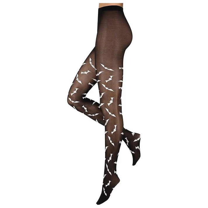 Dames vleermuis panty voor halloween - L/XL