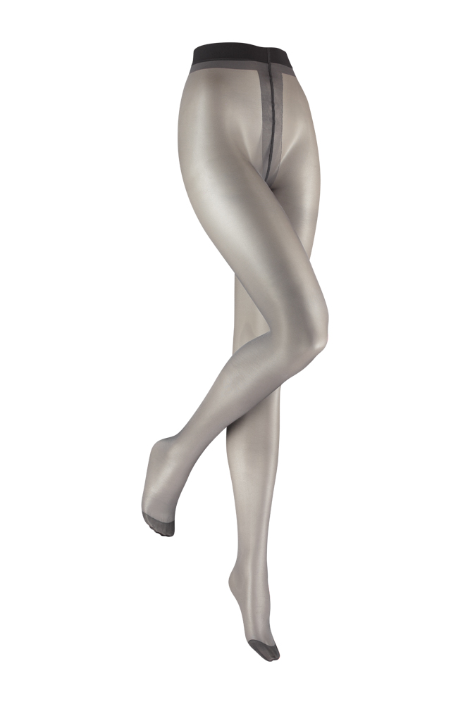 Collants brillants 20 deniers - Effet nude - Noir - L-XL