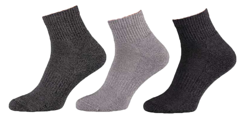 Chaussettes de sport mi-hautes à semelle éponge – Grises – Pointures 36 à 41