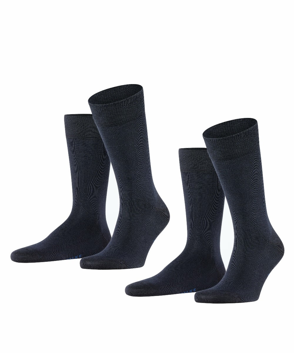 Lot de 2 paires de chaussettes Happy pour homme – Bleu marine foncé – Taille 47-50