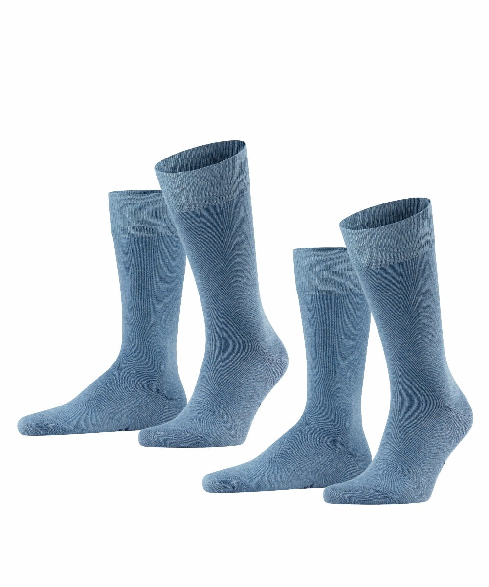 Lot de 2 paires de chaussettes Happy pour homme – Denim clair – Tailles 43 à 46