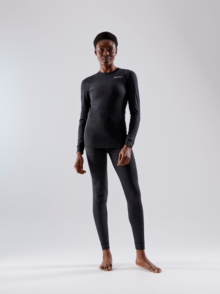 T-shirt femme CORE en laine mérinos – Noir – M