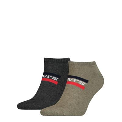 Lot de 2 chaussettes Levi's pour baskets – Gris moyen – Tailles 35 à 38