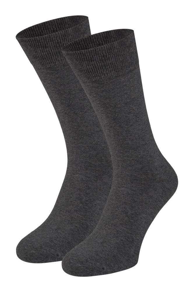 Lot de 2 paires de chaussettes classiques en coton pour homme – Anthracite – Pointure 39-42