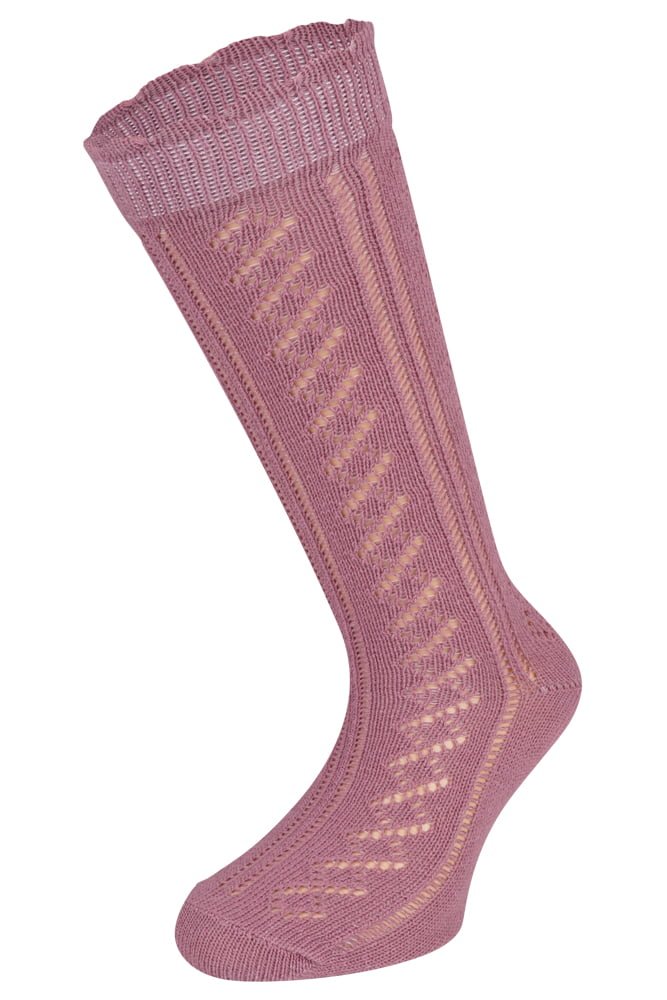 Chaussettes hautes pour enfants – Rose poudré – 17-18