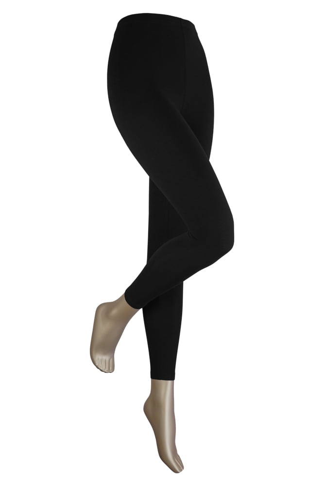 Leggings en coton pour femme – Noir – Taille S-M