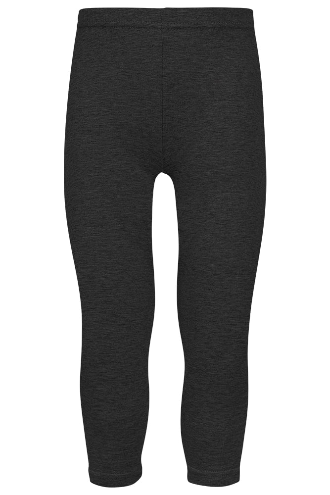 Leggings longs pour enfants en coton – Anthracite chiné – 92-98
