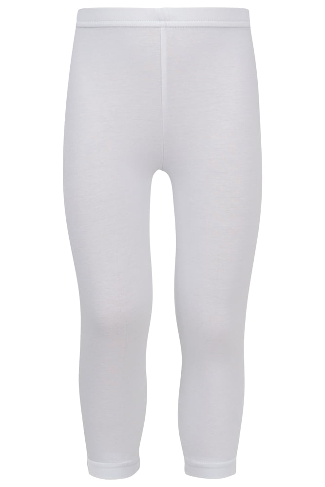 Leggings longs pour enfants en coton – Blanc – 116-122