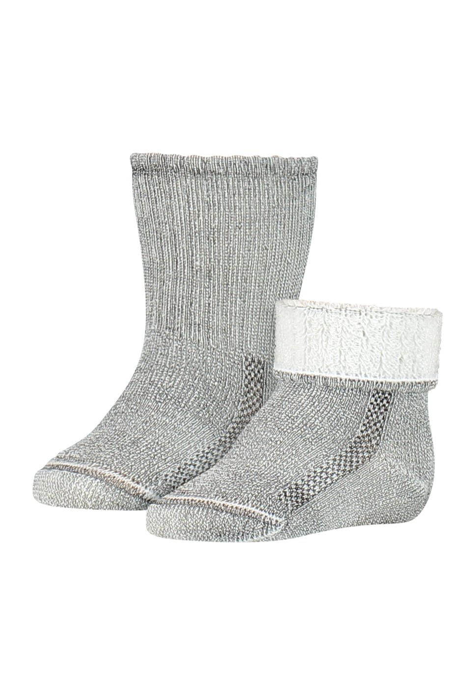 Chaussettes bébé en laine mérinos – Gris chiné – 4-9 mois