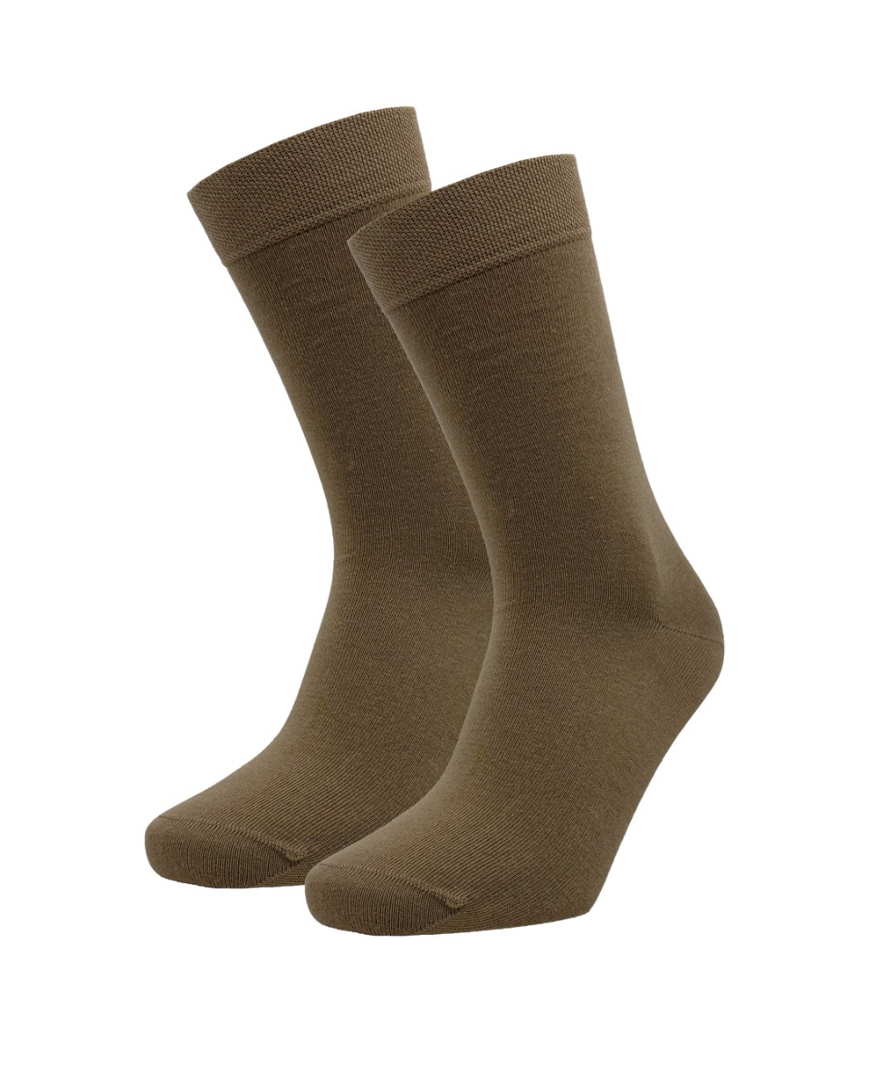 Unisex basic katoenen sokken - Dark beige - 39-42
