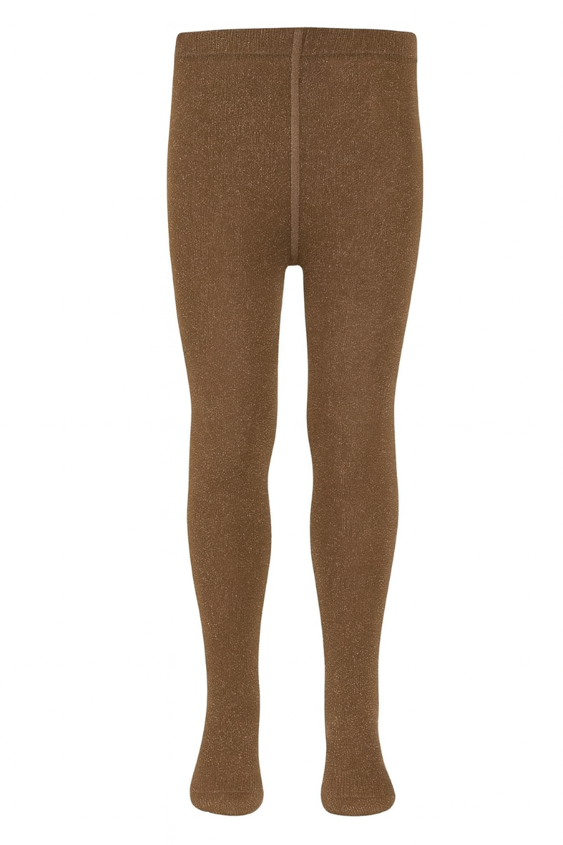 Collants en coton pailletés pour filles - Toffee Melange - 110-116